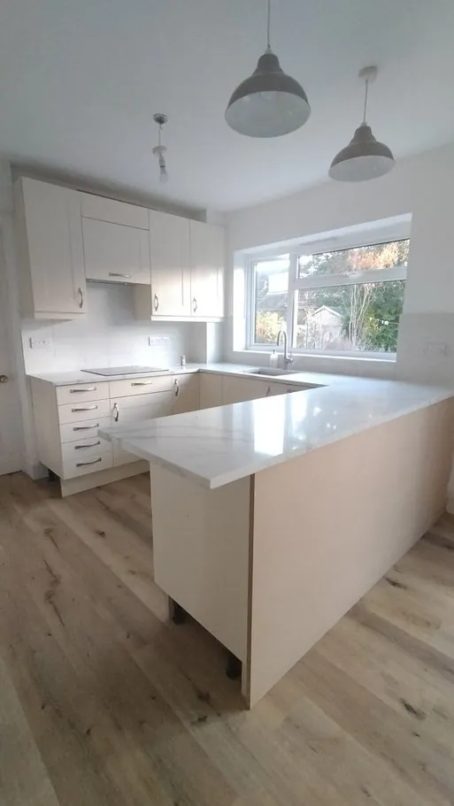 Cream shaker kitchen in Salisbury SP1, Wiltshire before respraying