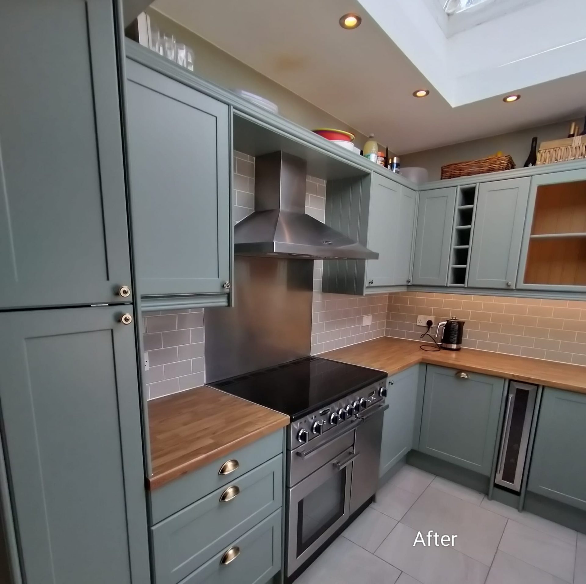 Sprayed kitchen cabinets in Basingstoke RG21, Hampshire — after kitchen respray by Kitchen Decorators