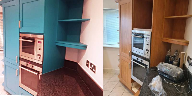 Dulux Green Teal kitchen decorators refurb painting respray andover basingstoke hampshire whitchurch andover