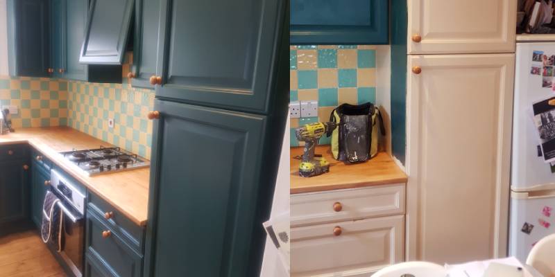 Little Greene Sherwood Forest Little Greene Fescue kitchen decorators refurb painting respray andover basingstoke hampshire whitchurch andover