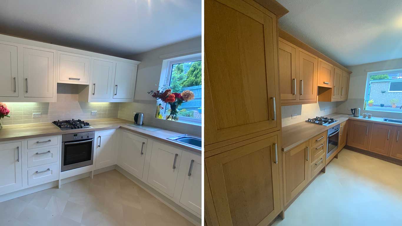 Kitchen Respray Fareham PO13 Hampshire Colour Dulux Ivory Lace Respraying Cabinet Painting painters