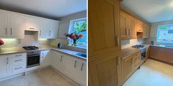 Kitchen Respray Fareham PO13 Hampshire Colour Dulux Ivory Lace Respraying Cabinet Painting painters