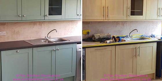 Kitchen Respray Alton GU13 Hampshire Colour Farrow and Ball Dix Blue Respraying Cabinet Painting painters