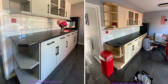 Kitchen Respray Petersfield, Hampshire GU31 Colour Little Greenes Lead 117 Respraying Cabinet Painting painters and resprayers
