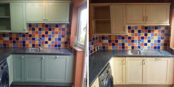 Kitchen Respray Basingstoke, Hampshire RG21 Colour Dulux Heritage Sage Green