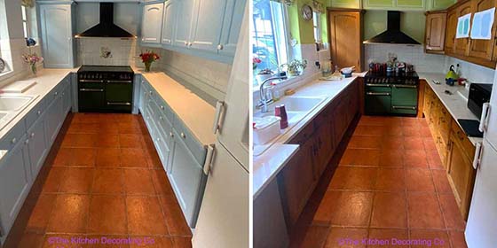 Kitchen Respray Andover, Hampshire SP21 Colour Dulux Summer Rain Respraying Cabinet Painting painters