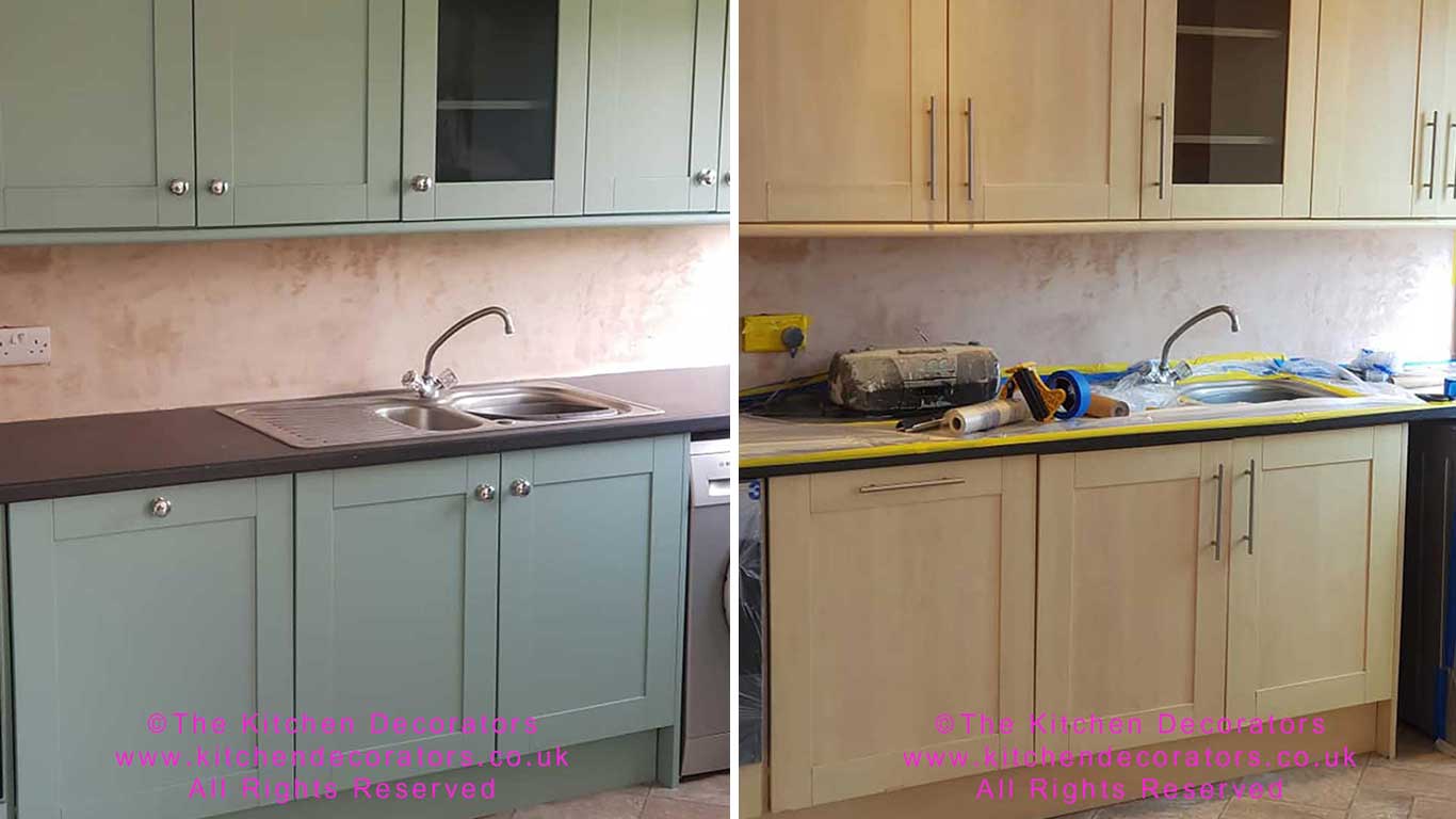 Kitchen Respray Alton GU13 Hampshire Colour Farrow and Ball Dix Blue Respraying Cabinet Painting painters