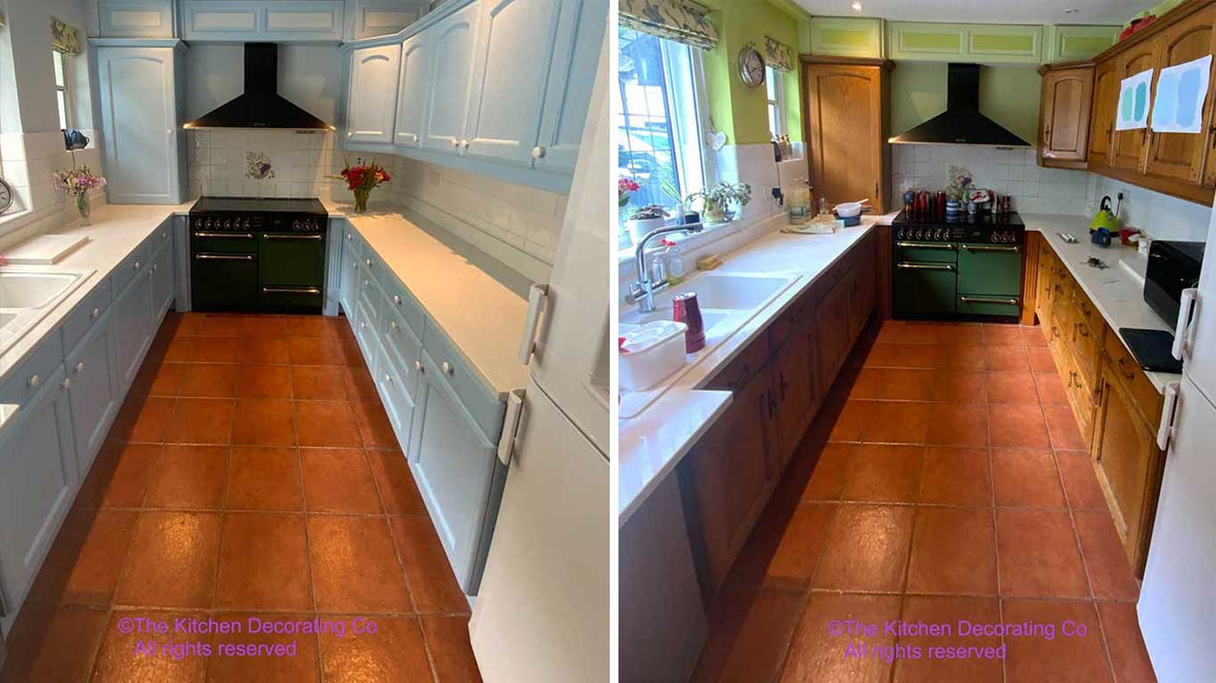Kitchen Respray Andover, Hampshire SP21 Colour Dulux Summer Rain Respraying Cabinet Painting painters