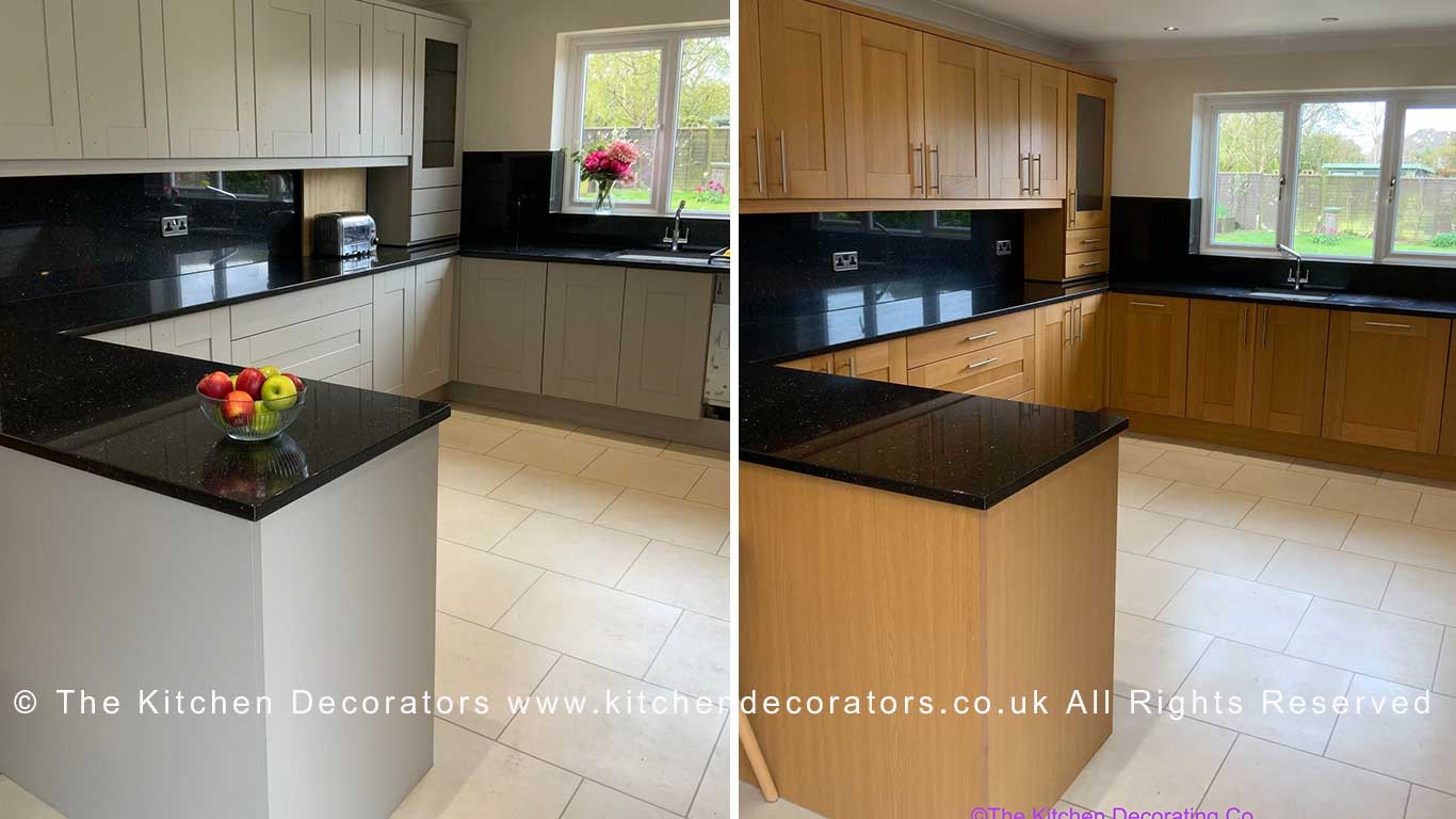 Kitchen Respray Basingstoke, Hampshire RG21 Colour Little Greenes French Dark Grey Respraying Cabinet Painting painters