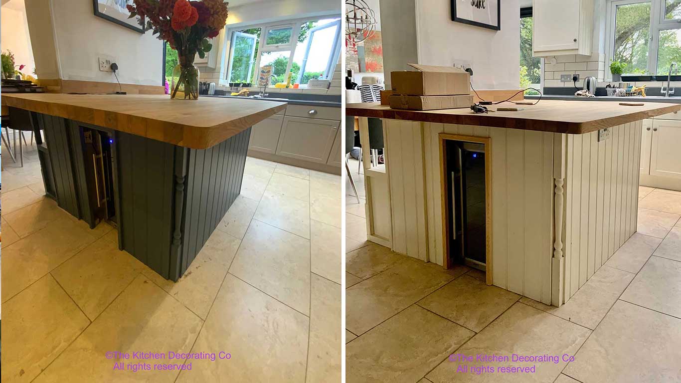 Kitchen Respray Fareham PO13 Hampshire Colour Farrow & Ball Stiffkey Blue Respraying Cabinet Painting painters