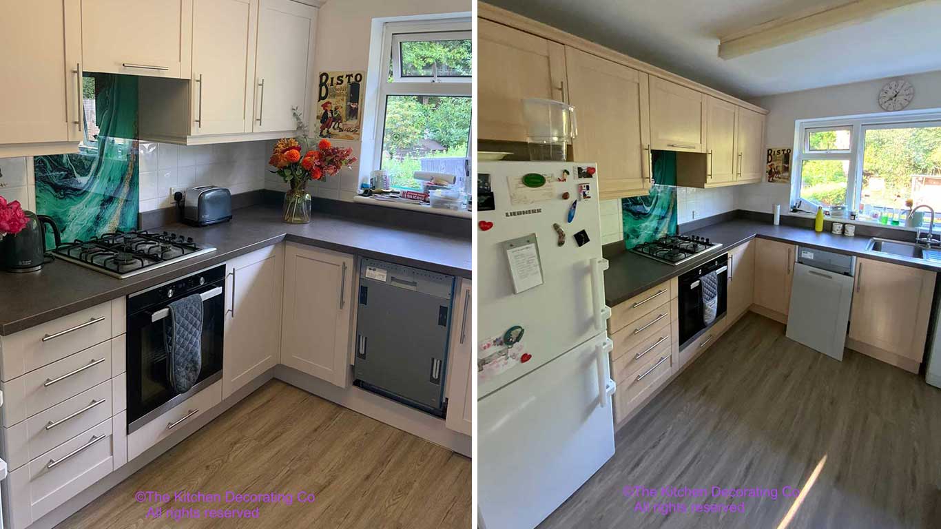 Kitchen Respray Farnham GU10 Hampshire Colour Dulux Cashmere Respraying Cabinet Painting painters