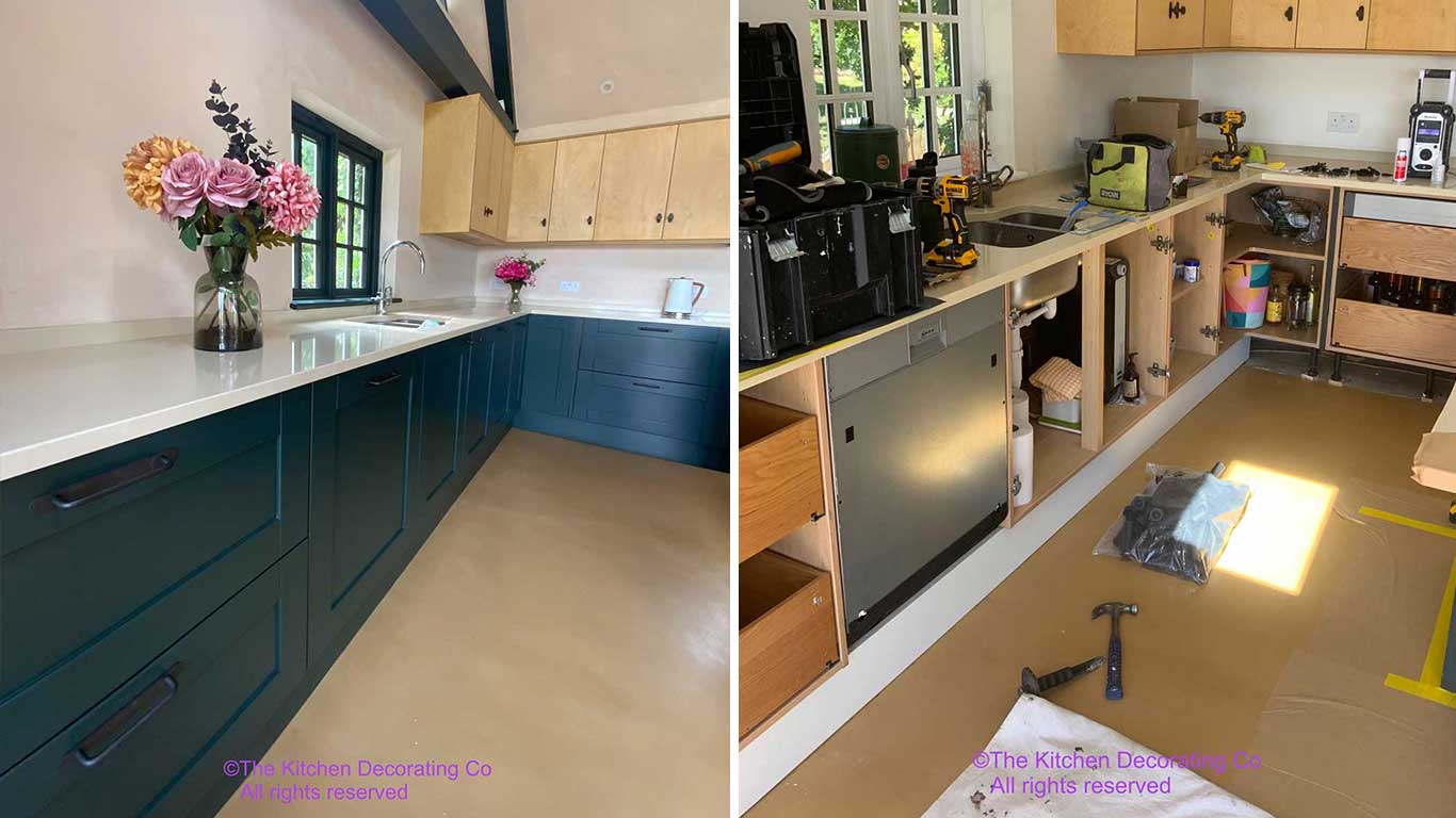 Kitchen Respray Petersfield, Andover SP21 Hampshire Colour Farrow and Ball Studio Green