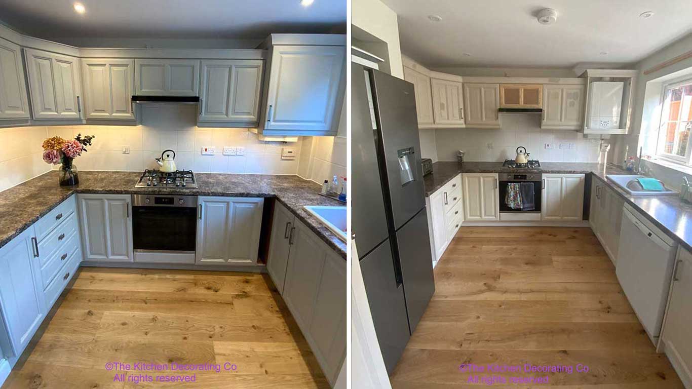 Kitchen Respray Petersfield, Hampshire GU31 Colour Dulux River Bed Respraying Cabinet Painting painters