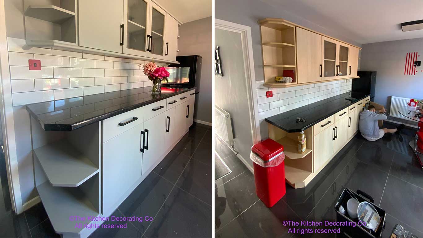 Kitchen Respray Petersfield, Hampshire GU31 Colour Little Greenes Lead 117 Respraying Cabinet Painting painters and resprayers